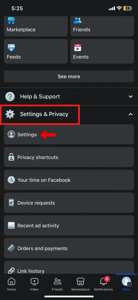 Settings and Privacy