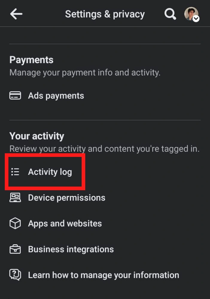 activity log to find recycle bin